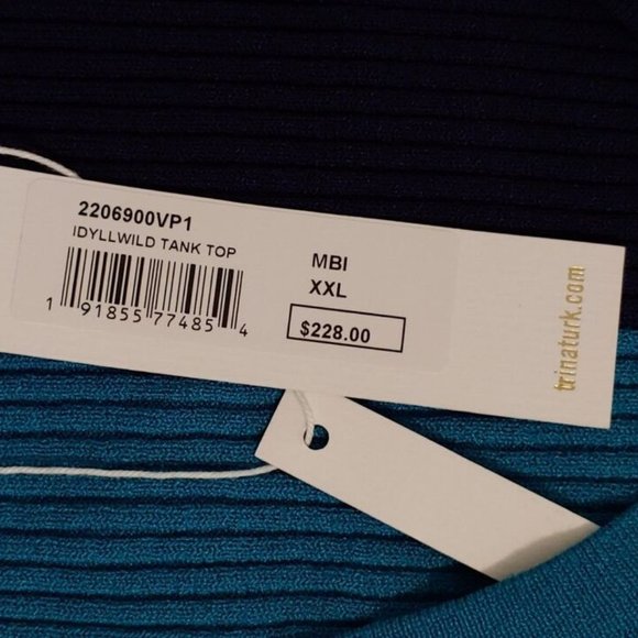 Trina Turk Racerback Ribbed Stretch Tank Top Idyllwild Tank Racerback Size XXL - Picture 5 of 6